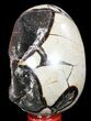 Septarian Dragon Egg Geode - Black Crystals #57422-1